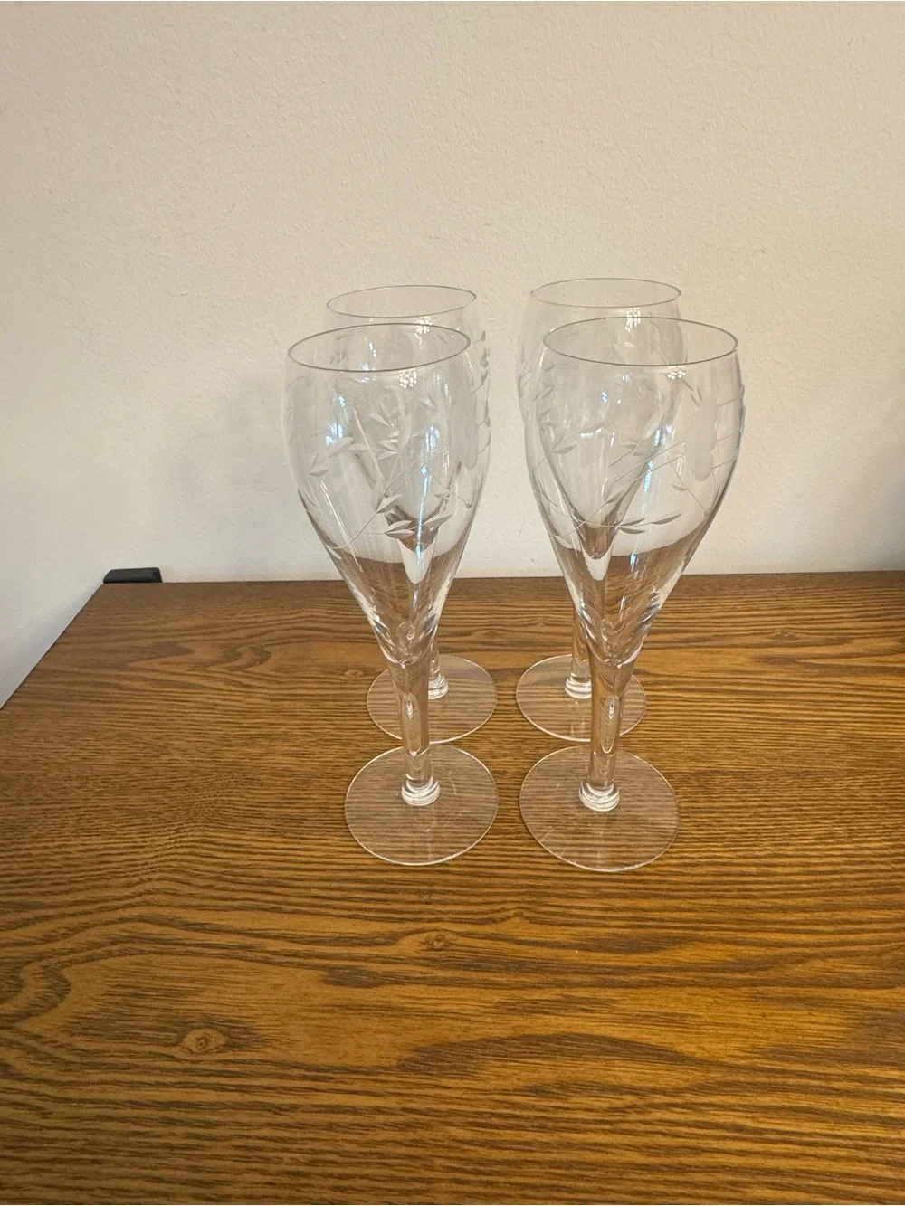4 vintage Princess House crystal Champagne glasses in the classic 